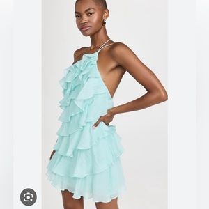 Light blue ruffle Amanda up Richard dress
